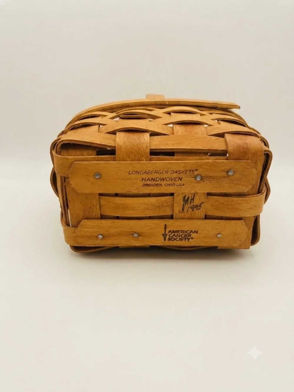 Longaberger Horizon of HopeBasket with Plaid Fabric Liner and Protecor